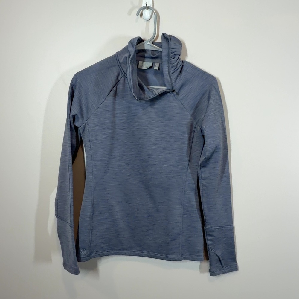 Athleta Women's Gray Heather Funnel Neck Long Sleeve Pullover Size XXS